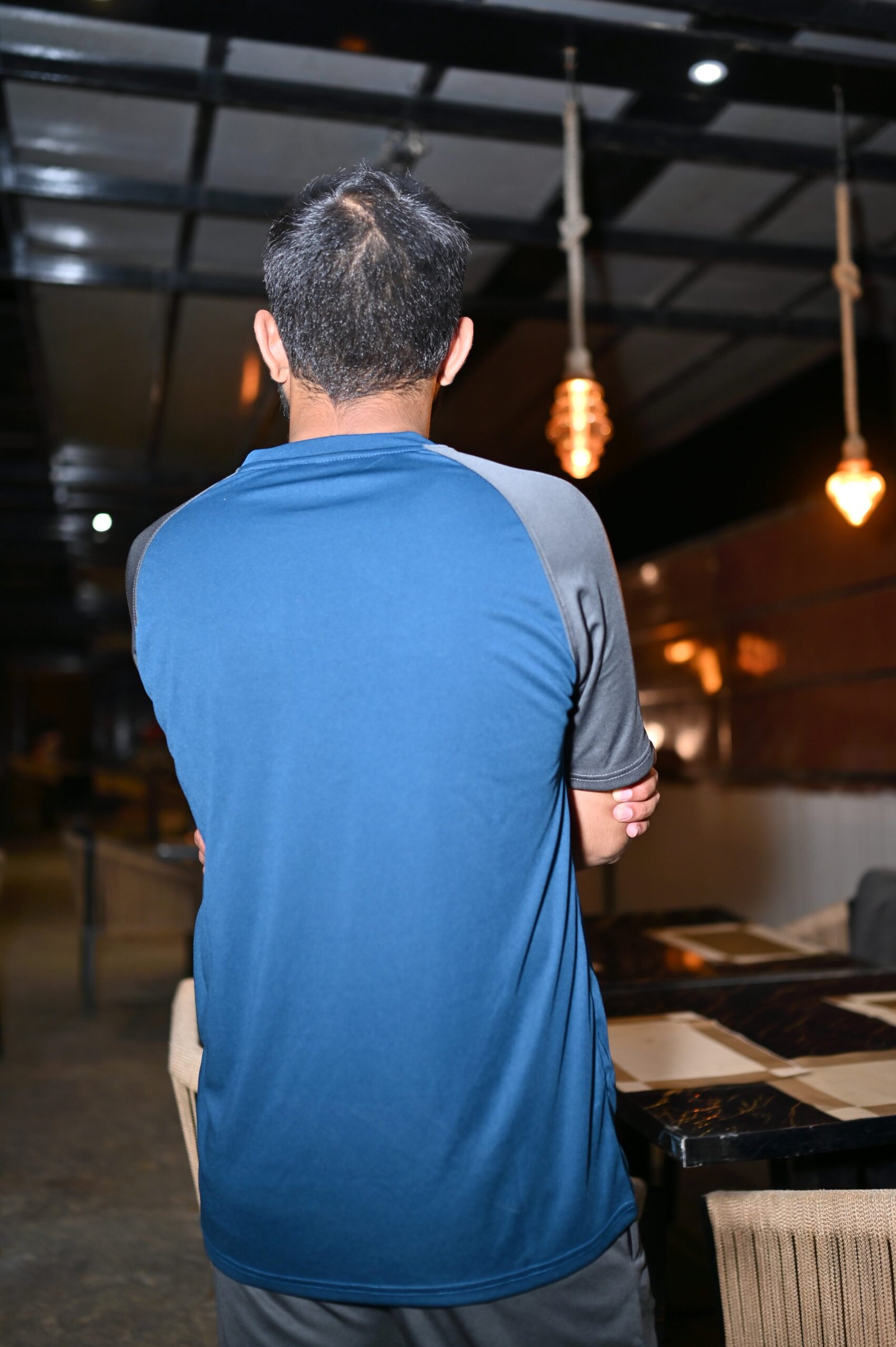 Premium Men's Performance Tracksuit - Blue & Grey - Image 4