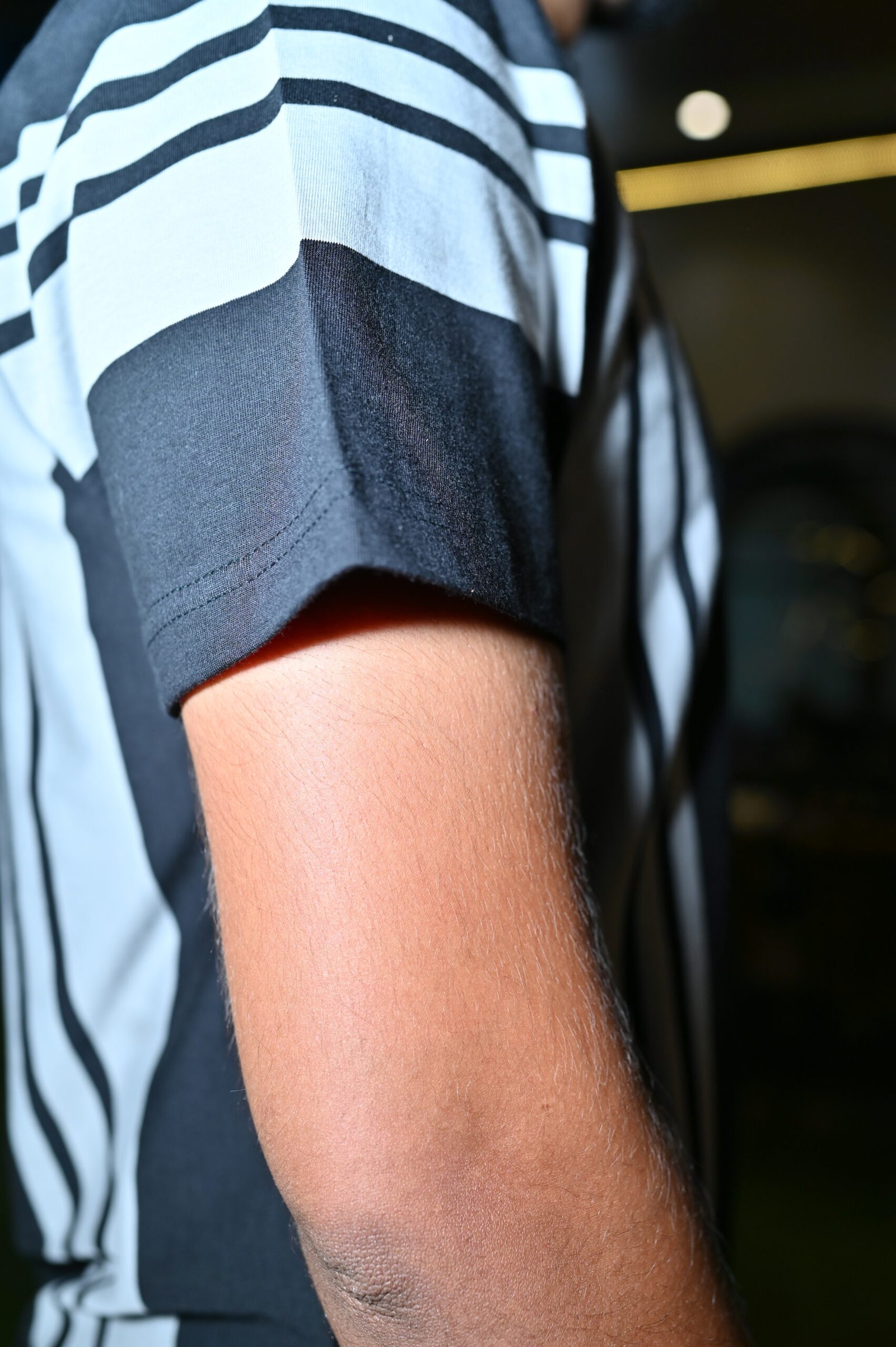Men's Black & Grey Striped Premium T-Shirt - Image 3