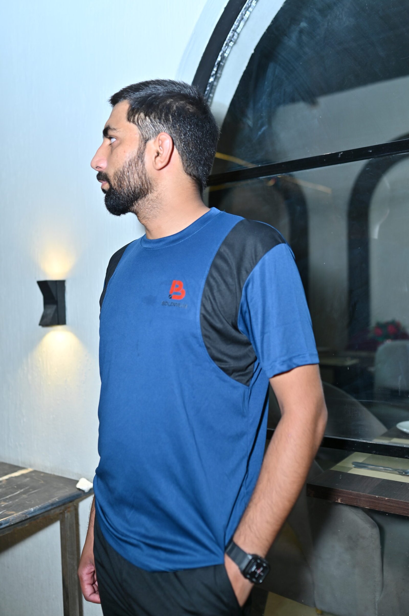 Men's Blue and Black Premium Sports Tracksuit