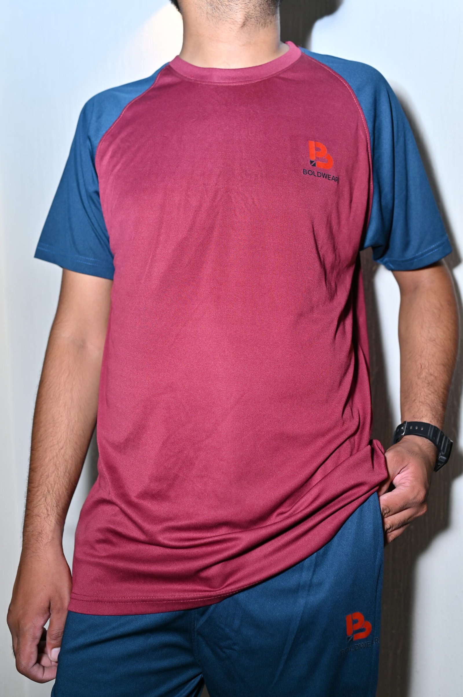 Men's Maroon & Navy Blue Sports Tracksuit – Premium Activewear Set